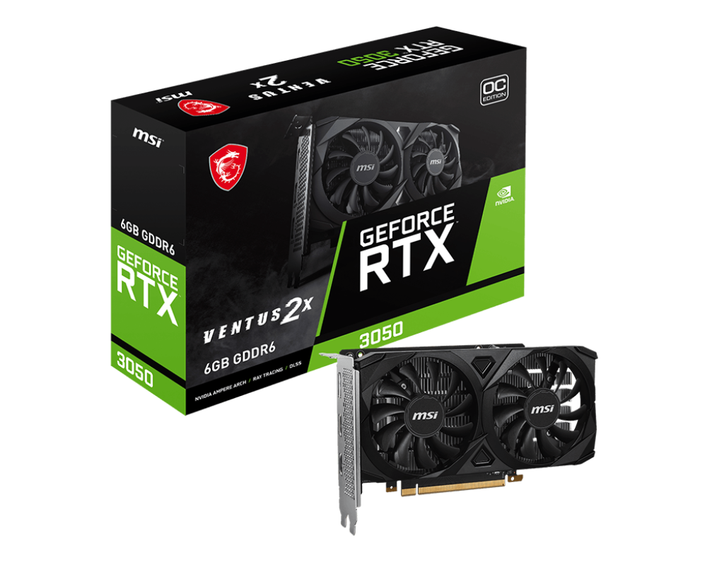 1024 (5) MSI GeForce RTX 3050 VENTUS 2X 6G OC – 6GB GDDR6 Ampere Graphics Card - Image 1