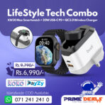 LifeStyle Tech Combo – KW30 Max Smartwatch + 20W USB-C PD + QC3.0 Wireless Charger