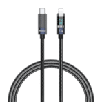 Recci RS16CL PD 27w Crystal Type-C To Lightning 1.2m Cable Blue